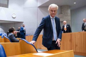 Geert Wilders (PVV) in de Tweede Kamer. (Foto: ANP)