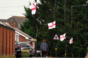 vlag van Saint George's Cross in Birmingham