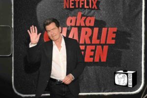 Charlie Sheen bij de premiere van de documentaire 'aka Charlie Sheen (foto: Getty)