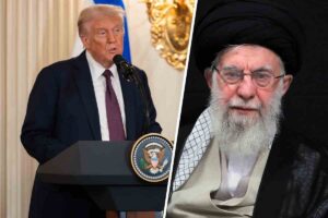 President Donald Trump (links) en Ali Khamenei (rechts). (Foto ANP).