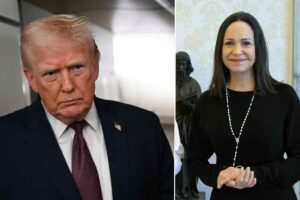 Donald Trump en Maria Corina Machado.