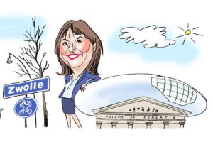 Silvia Bruggenkamp, fractievoorzitter van de lokale Zwolse partij Swollwacht, bij museum de Fundatie